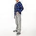 ThCreasa Boys Sherpa Lined Hooded Jacket Plaid Button Down Long Sleeve Winter Warm Sweatshirt Jackets Blue/Black L(10-12)