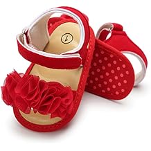 COSANKIM Infant Baby Girls Summer Sandals with Flower Soft Sole Newborn Toddler First Walker Crib Dress Shoes