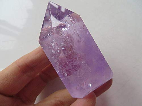 Cristal Natural Amatista en Bruto Punto de Cristal de Cuarzo Transparente Natural con Grandes arcoíris 99g xiaguolingsm