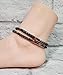 Beaded Leather Wrap Anklet Women Handmade Leather Ankle Cuff Bracelet 10 Inches