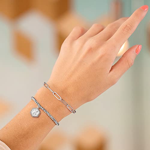 Iefwell Silver Bracelets For Women, Initials A Bracelets Silver Bracelets For Women Silver Initial Bracelets For Teen Girls Silver Jewelry Teen Girl Gifts #TOP3