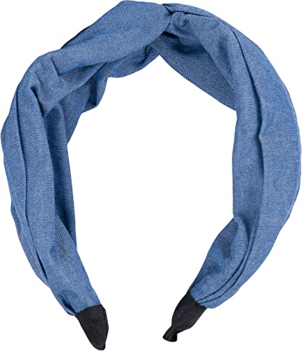 StyleBREAKER Cerchietto di jeans da donna con nodo...