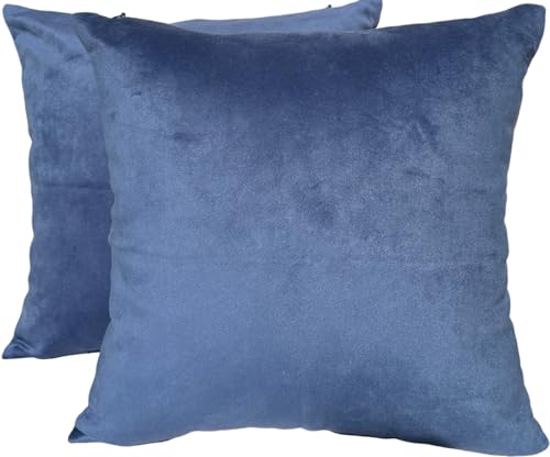 TangDepot 2 taies velours 18x18 royal bleu royal