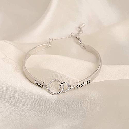 BNQL Sorority Big Sister Little Sister Bracelets Set Sisters Gift CZ Interlocking Circles Jewelry (big little sister bracelet set S)4