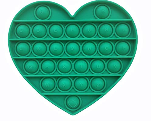Image of LIVYU LIFE Push pop Bubble Fidget Toy, Stress Relief and Anti-Anxiety Tools Sensory Toy for Autism ADHD to Relieve Stress for Kids and Adults (Heart-Green)