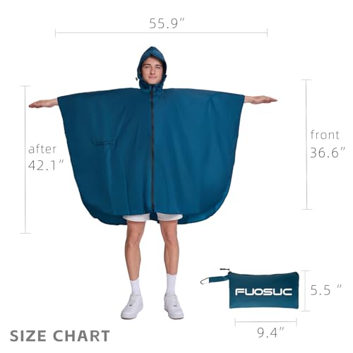 Image of Hooded cape style waterproof raincoat suitable for outdoor activities, hiking, mountaineering, and both men and women