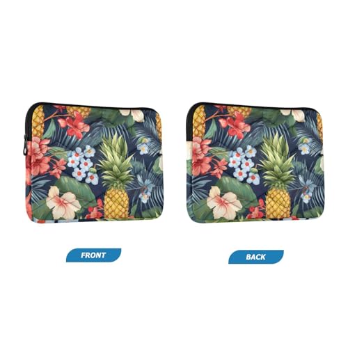Funda para laptop de 13-14 pulgadas tropical Pineapples Hibiscus miniatura 2