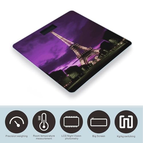 Báscula Digital Smart Purple Eiffel Tower para Baño miniatura 3