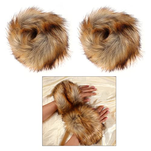 Pulseira Peluda Braço de Manguito Aquecedores Pelúcia Pulso Bufo Aquecedor Elástico Pulso Anel de Pu