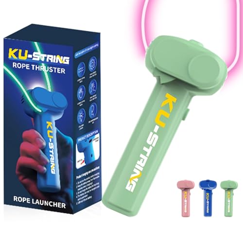 Vutlace Electric String Rope Launcher Lasso String Shooter for Kids Rope Launcher Propeller Toy for Kids and Adults - Cool Toys - Rock it Red Zip String Toy (Green)