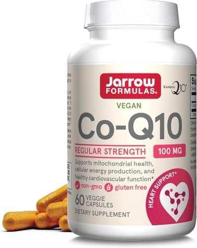 Jarrow Formulas Co-Q10 100 mg - 60 Veggie Caps - Antioxidant Support for Mitochondrial Health, Energy Production & Cardiovascular Function - Up to 60 Servings