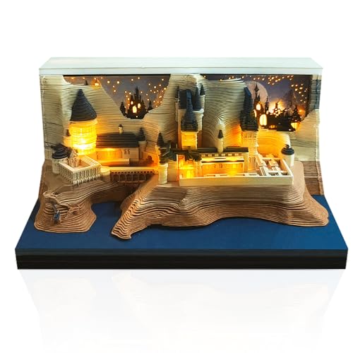 Nzkeuf - 2026 Nzkeuf 3D Desk Calendar - HP Big Castle Paper Sculpture, Upgraded HP Themed Vintage Memo Pad, Tear-Away Paper Carving Art, Castle Shaped Notes Organizer, Gift for Fans and Christmas - -15%