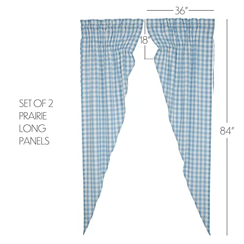 VHC-Brands-Annie-Buffalo-Check-Blue-Prairie-Panel-Pair-Set-of-2-Long VHC Brands Annie Buffalo Check Blue Prairie Panel Pair Set of 2 Long