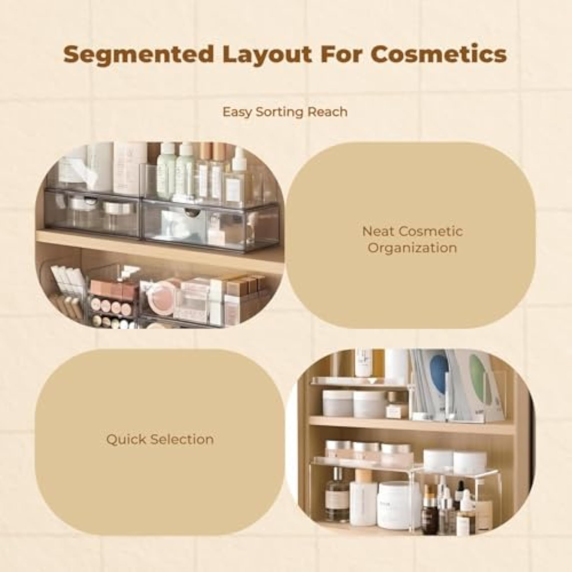Mirror Cabinet Organizer, Bathroom Storage Box Vanity Shelf