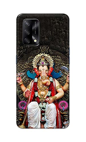Image of PRINTFIDAA Lord Ganesh Bappa Moriya Vinayaka Printed Designer Hard Back Case Cover for Oppo F19 / Oppo A74 4G -(YG) MVN1010