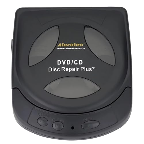 Aleratec DVD CD Motorized Disc Repair Plus System | Repairs and Cleans Up to 99% Scratched Discs | Electronic Cleaner | Cleaning Solution Included