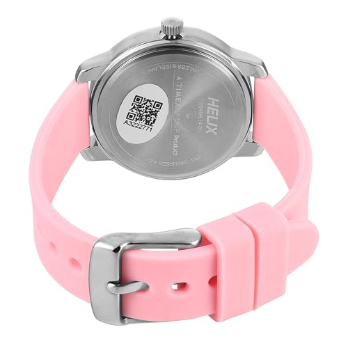 Image of Helix by Timex Analog Watch for Women with Pink Round Dial & Pink Silicone Strap Band Water Resistant Women's Wrist Watches - TW048HL14