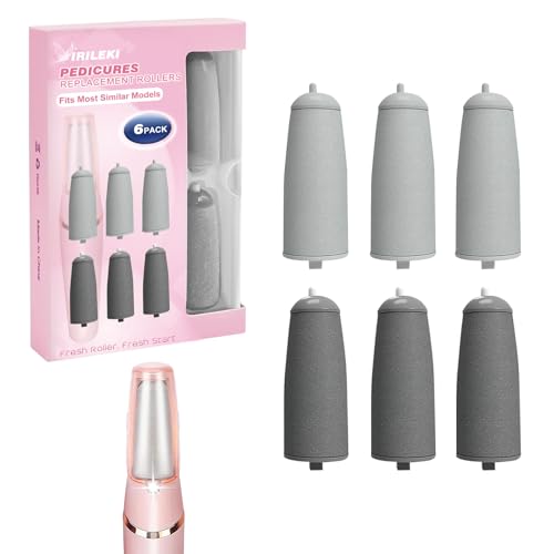 6 Pcs Pedicures Replacement Heads for Flawless Pedi, Electric Tool Foot File, Electric Callus Remover Pedi Replacement Roller Head fit Finishing Touch Flawless Pedi (Not Include Pedicure Tools)