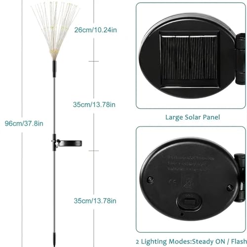 Image of MANSAA M70 Solar Powered Firework Fairy Lights | Dazzling 120 Yellow LED Lights | Waterproof Wonder Solar-Powered Efficiency Dusk to Dawn Auto On /Off Perfect for Patio Paths & Lawns Easy Installation