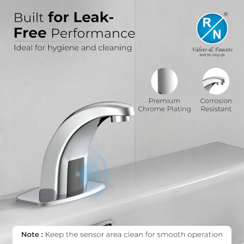 Image of RN Automatic Touchless Sensor Faucet for Wash Basin, Motion Sensor Bathroom Sink Tap, Hands-Free Smart Faucet with Chrome Finish, Water Saving Kitchen & Bath Fixture (Swan Neck.1)