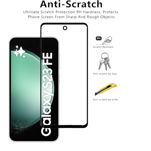 Image of Screen Protector for Samsung Galaxy S23 FE 5G (Black) Tempered Glass Edge-to-Edge 6D Screen Guard With Installation Kit