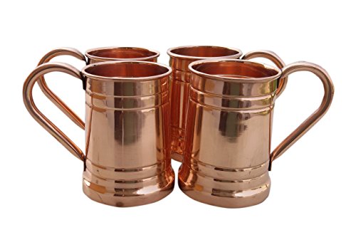 Street Craft Set Of 4 Handmade Solid Copper Moscow Mule Mug Large Tankard Capacity 20 Ounce #TOP3