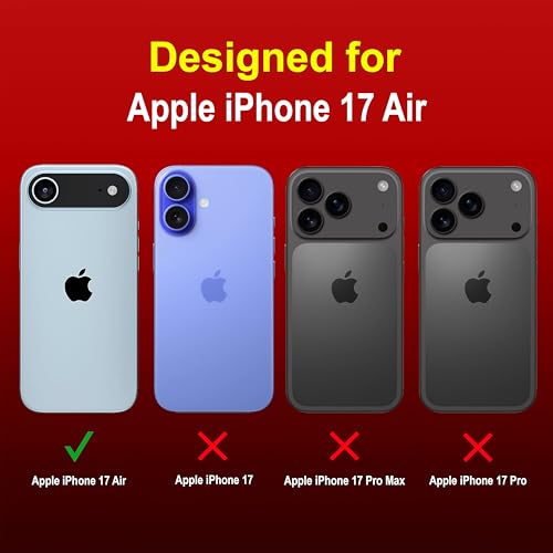 Image of amazon basics Back Case Cover for iPhone 17 Air | Compatible for iPhone 17 Air Back Cover | Liquid Silicon Magic Case with Camera Protection | Red