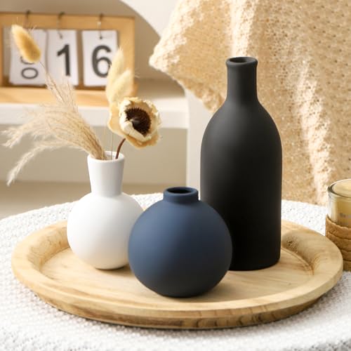 image for ooit Ceramic Vase Set of 3 | Vases Home Decor | Decorative Flower Tabl