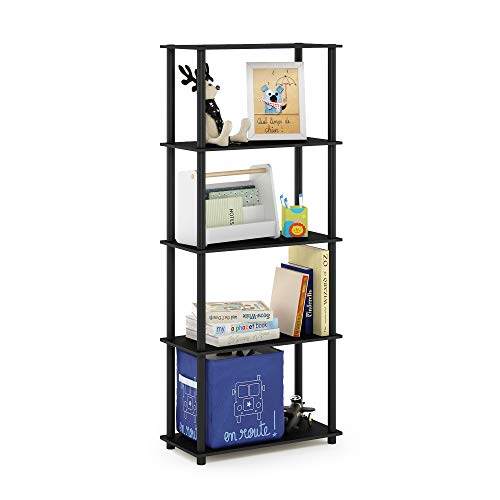 Furinno TURN-N-TUBE Storage Shelves, 5-Tier Book Shelf, Corner Shelf, Toolless Open Shelves, for...