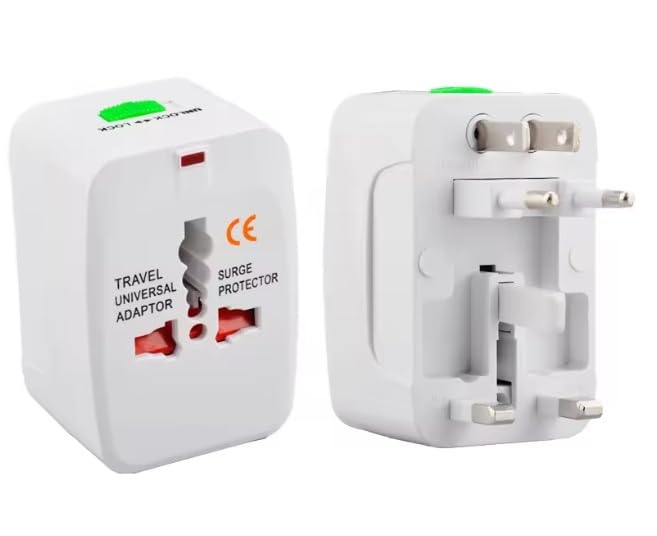 Universal Travel Adapter, International Power Plug Converter All in one, White, Surge Protector, Multi-Country Compatibility-picture-37