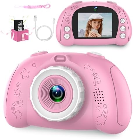 Kids Camera for Kids 3-12, Kids Digital Camerawith 32G SD Card, Toddler Camera with 2.4-Inch Screen for Children at Birthday, Christmas (Pink) Kids Camera for Kids 3-12, Kids Digital Camerawith 32G SD Card, Toddler Camera with 2.4-Inch Screen for Children at Birthday, Christmas (Pink)