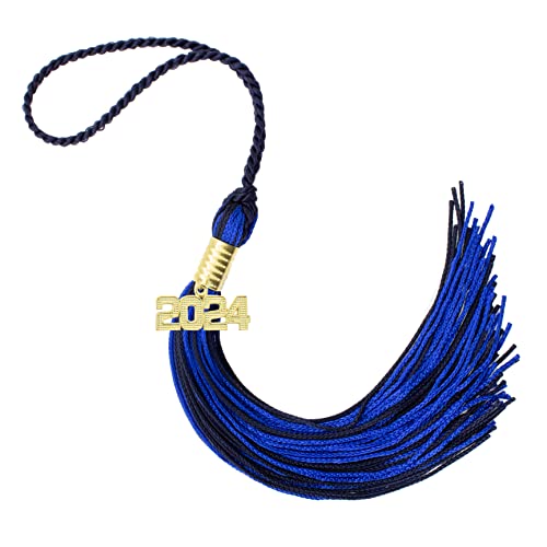 Tassel Depot 2024 Navy/Royal Graduation Tassel - Every School Color Available - Made in USA
