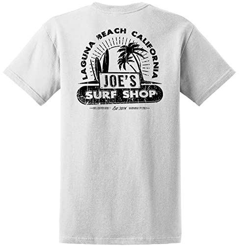 JOES SURF SHOP Vintage Beach Heavyweight Cotton Tee-3XL-White