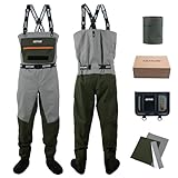 [Goture] ウェーダー ストッキング チェストハイ型 【水筒ホルダー付】 透湿性 裏起毛チェストポケット付き 手の防寒保温 防水スマホケース フライパッチ付き チェストハイウェーダー フィッシングウェーダー 釣り 胴長 完全防水 耐水圧25,000mm 透湿性7,000g 通気 軽量 渓流/湖/海/サーフ 男性 女性 大人用