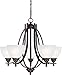 Sea Gull Lighting 3131405-715 Vitelli - Five Light Chandelier, Autumn Bronze Finish with Satin Etched Glass