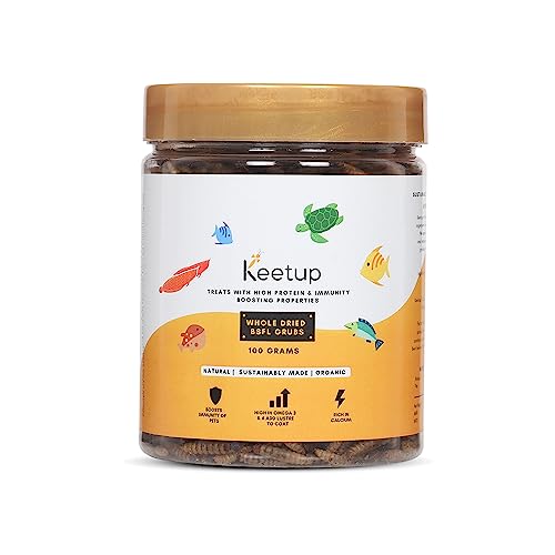 Image of Dried Black Soldier Fly Larvae Treat Fish Food (100 Gram) For Arowana Oscar, Flowerhorn & Other Carnivorous Fishes Omega 3 & 6, 50X More Calcium Than Worms, All Life Stages