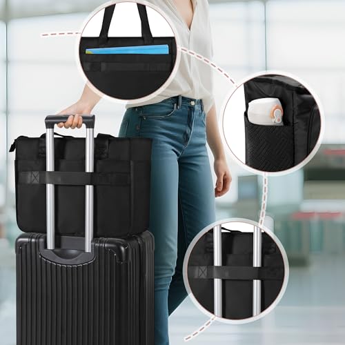 Image of Teacher Tote Bag for Women, Laptop Bag with Accordion File Organizer | Briefcase with File Organizer Compartment, Padded Laptop Sleeve, Large Capacity Teacher Work Bag Office Essential