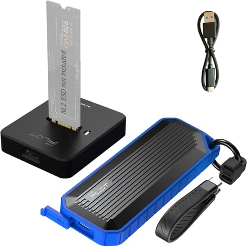 Estación Dock y Caja M.2 NVMe y SATA a USB C, USB C, Negro Azul Gris miniatura 1