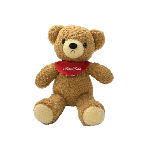 童心 日本製 クマのフカフカ Lサイズ 40cm くま ぬいぐるみ くまのぬいぐるみ クマのぬいぐるみ (ブラウン レッド系(赤・ピンクなど))