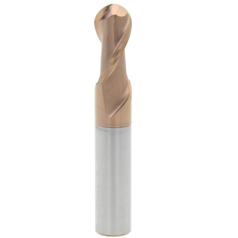 2 Flute HRC55 R2.0x8xD4x50 Ball Head Shank CNC Milling Cutter Sets Tungsten Steel Cut Bits Round Nose End Mill