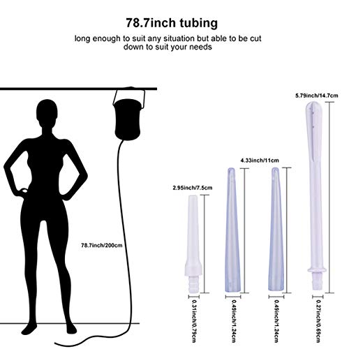 Healifty Kit Enema de Aço Inoxidável 2 L Balde Reutilizável para Água e Café Cólon Limpeza Bico Bico