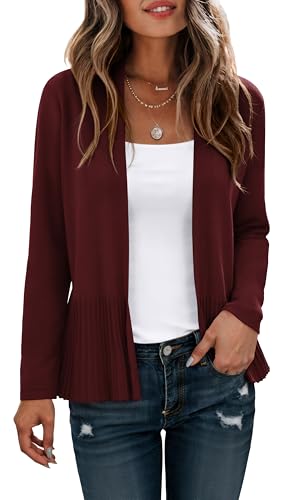 CZYINXIAN Women's Casual Long Sleeves Cropped Cardigan Trendy Open Front Knit Cardigans Outwear 2025