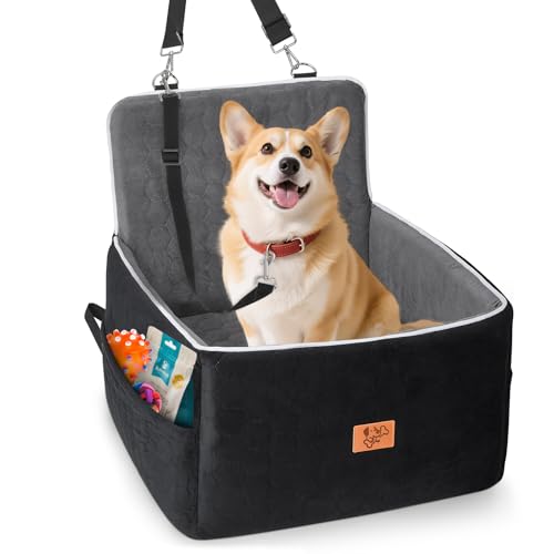 Seggiolino Auto per Cani 52x52x50cm, Sfoderabile e lavabile, seggiolino auto per cani di piccola e media taglia, include guinzaglio, adatto per seggiolini auto per cani di piccola taglia con un peso