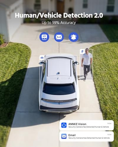 Image of ANNKE 4K Two-Way Audio PoE Security Camera System, 16CH H.265+ NVR with AI Human /Vehicle Detection, 8X 8MP Wired Outdoor Bullet IP Cams with Flashing Light & Audio Alarm, Smart Dual Light, 4TB HDD