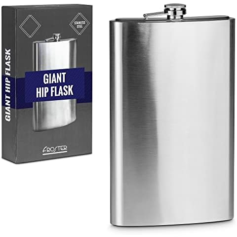 Froster Giant Hip Flask, Extra Large Capacity 62 oz, 1.75 l, Stainless Steel, Jumbo Size, Gift for Men Cover