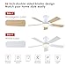Mpayel Ceiling Fans with Lights and Remote, 46 Inch Flush Mount Low Profile Ceiling Fan with Light, White Ceiling Fan for Bedroom Living Room, Quiet DC Motor, Reversible, Dimmable LED, White