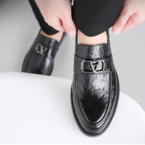 Men's Casual Leather Shoes, Slip-On Moccasins, Breathable & Comfortable Dress Shoes for Men, Perfect for Business Casual, Leisure3