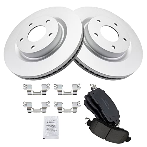 TRQ Front Brake Pad & Rotor Kit Premium G-Coated Ceramic Compatible with 2013 Nissan Altima
