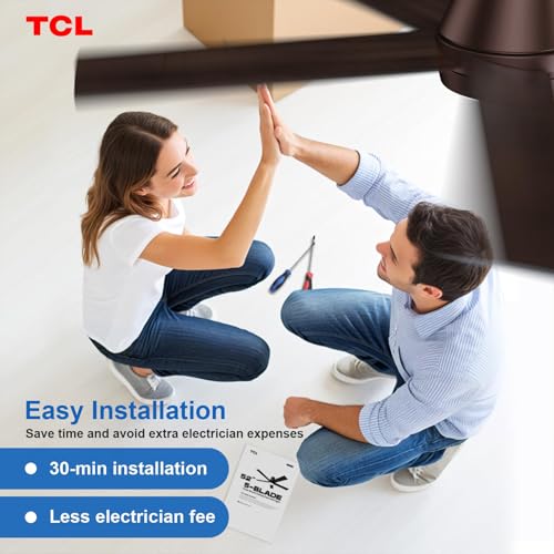 Image of TCL 52 inch Bronze Flush Mount Ceiling Fan with Light & Remote