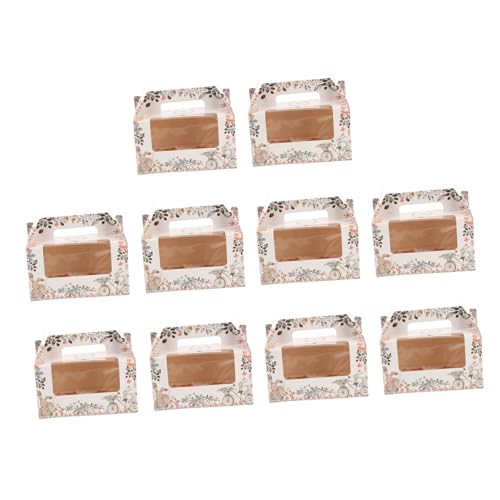 STOBAZA 10pcs Muffin Box Window Cupcake Carrier Cake Carrier Box Safe Material Dessert Packing